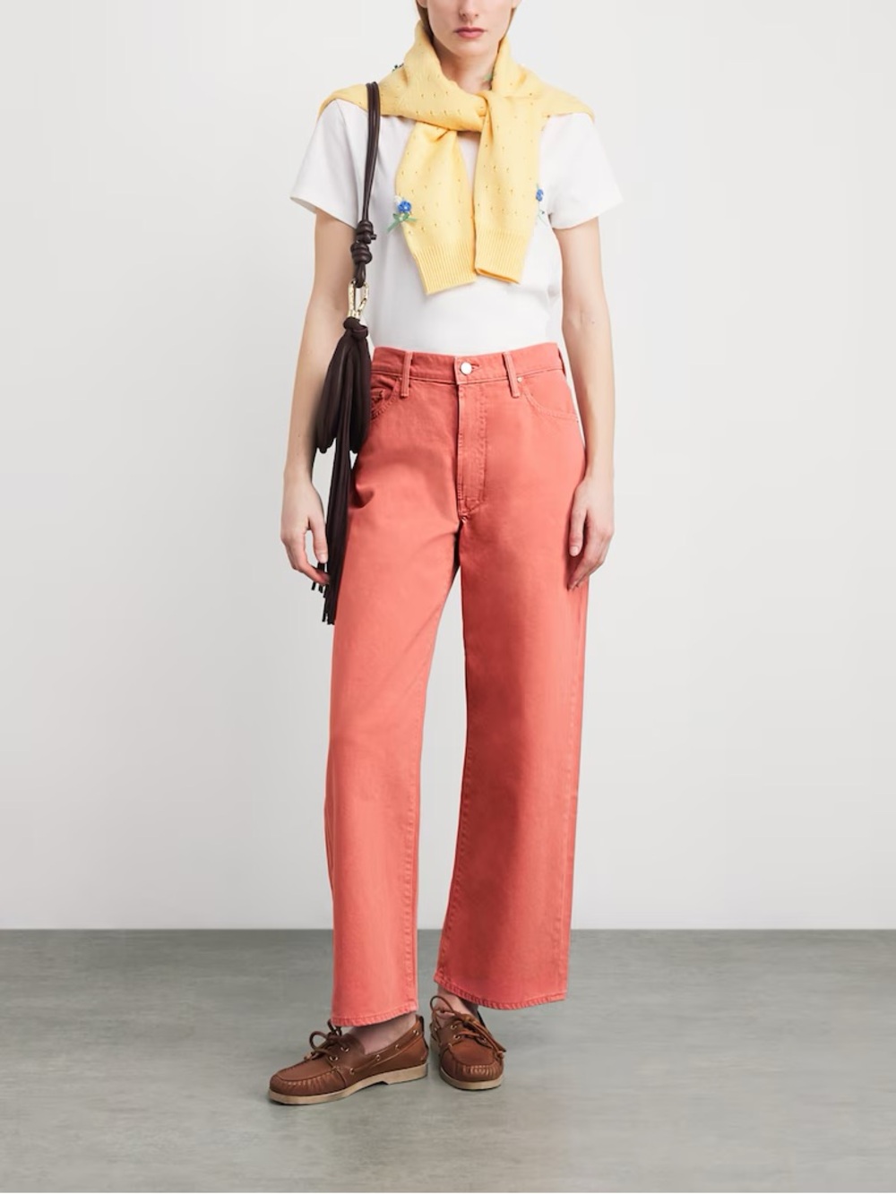 MOTHER The Dodger Ankle Jeans 29 Hit The Hay Orange Wide Leg Distressed